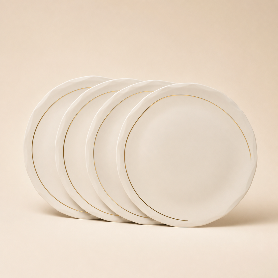 Aureline Faceted Dinner Plate Set
