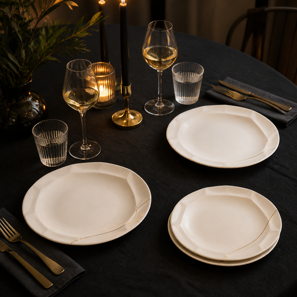 Aureline Faceted Dinner Plate Set - image 3