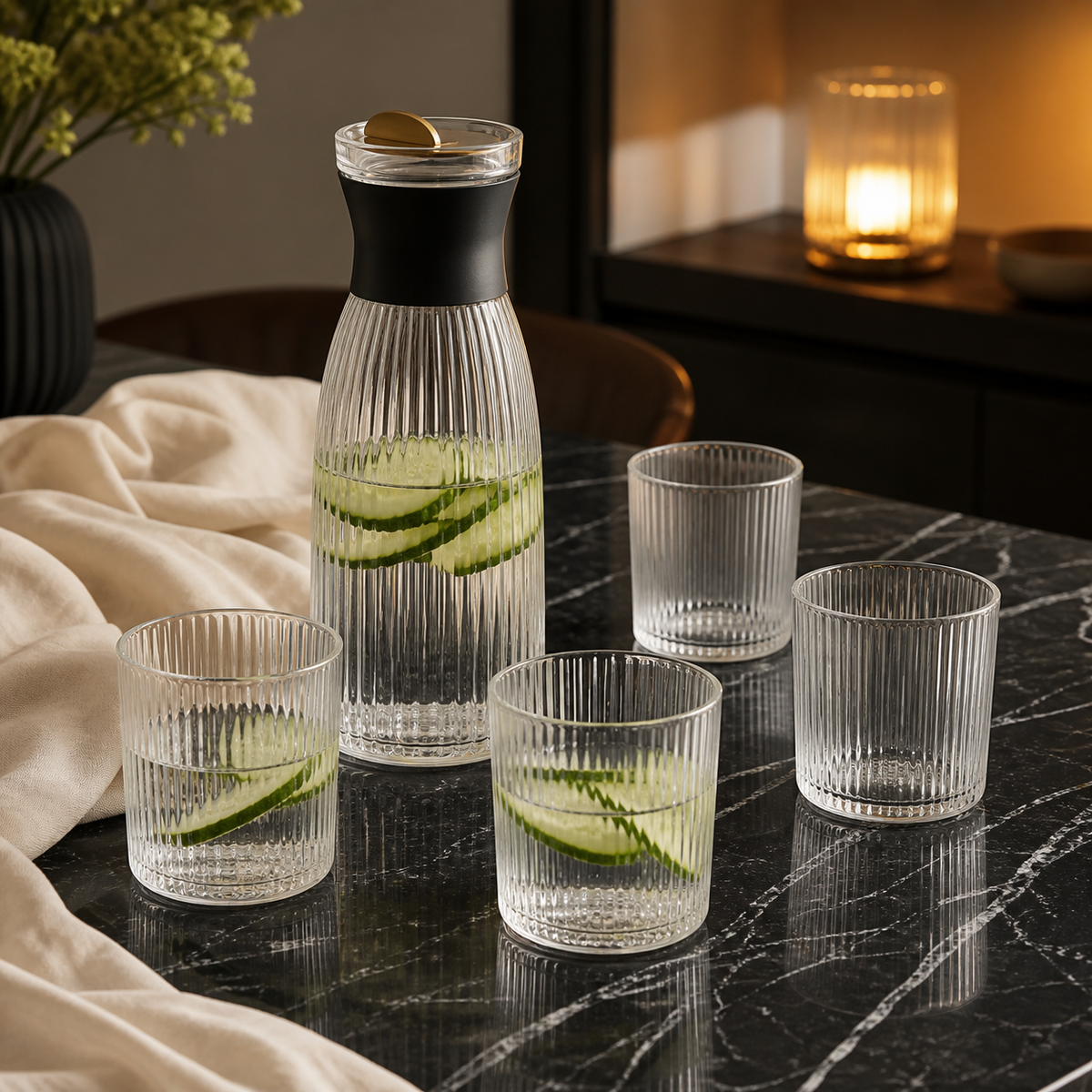 Rill Ribbed Carafe & Tumbler Set - image 3